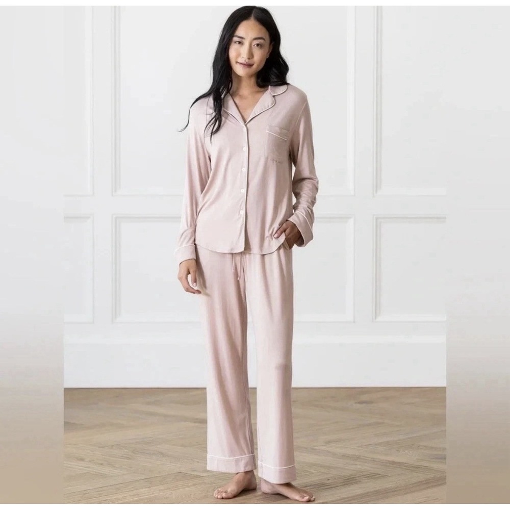 Cozy Earth Pajama Set Women's XXL Tall Stretch-Knit Bamboo Long Sleeve Blush NEW